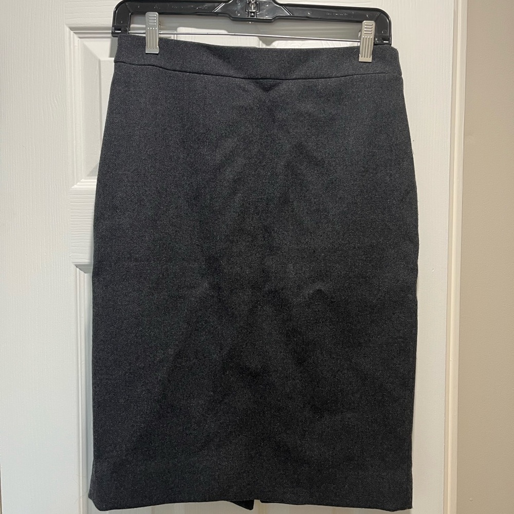 Slate grey 100% wool J.Crew pencil skirt